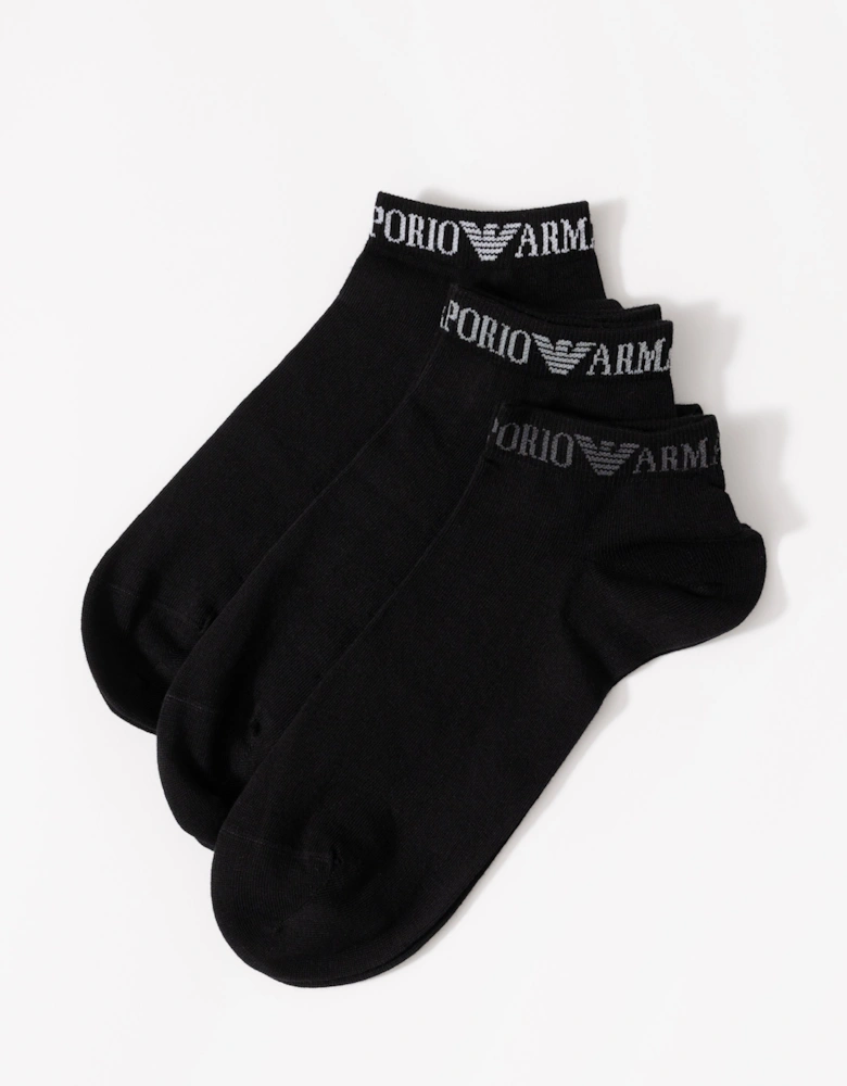 Mens 3-Pack Trainer Socks - Black MC061