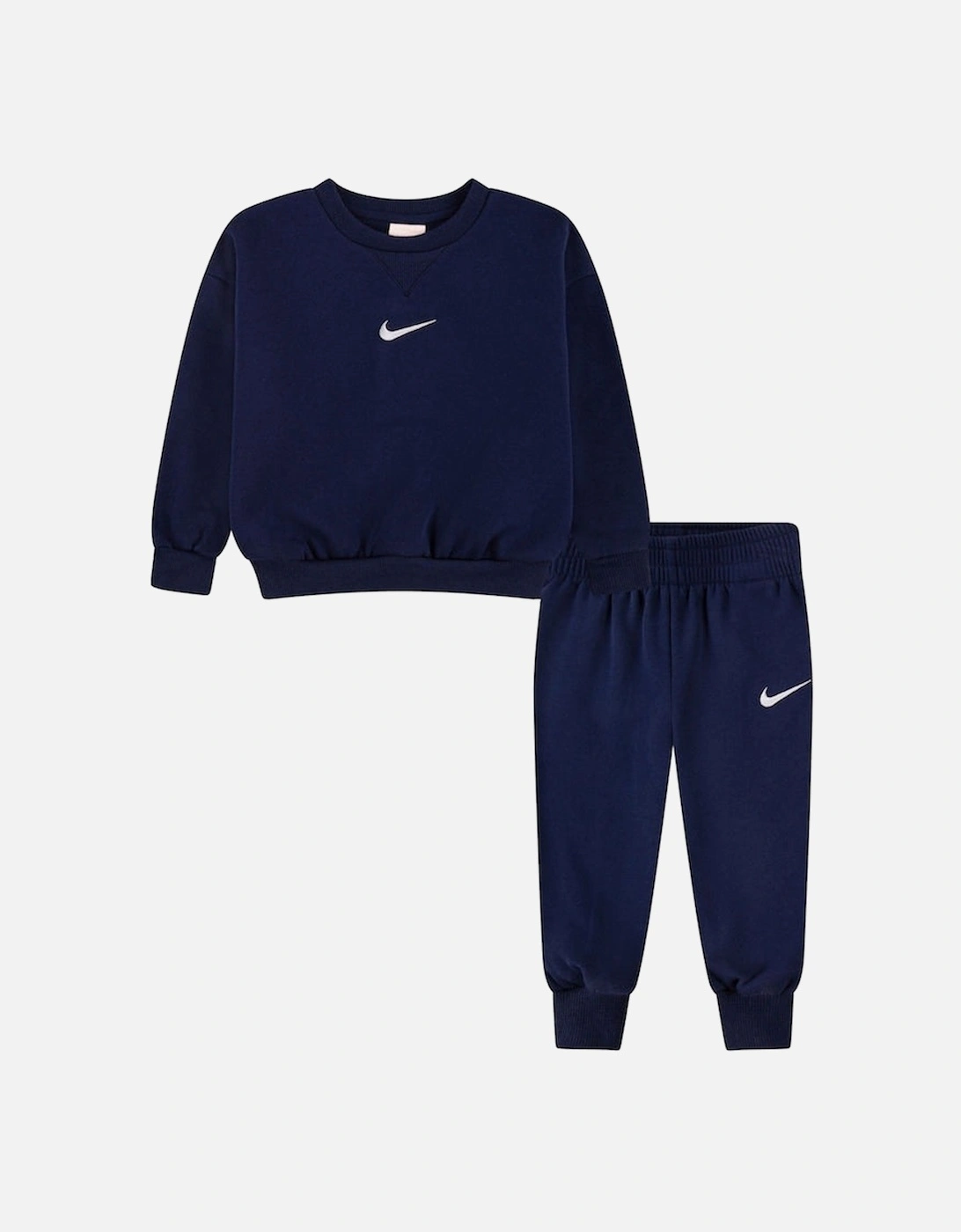 Kids Unisex Fleece Crew Neck Tracksuit Navy, 4 of 3