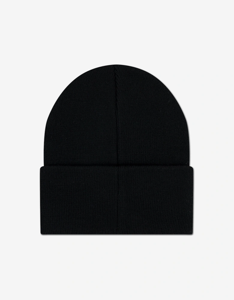 Boys Tonal Embroidered Beanie in Black