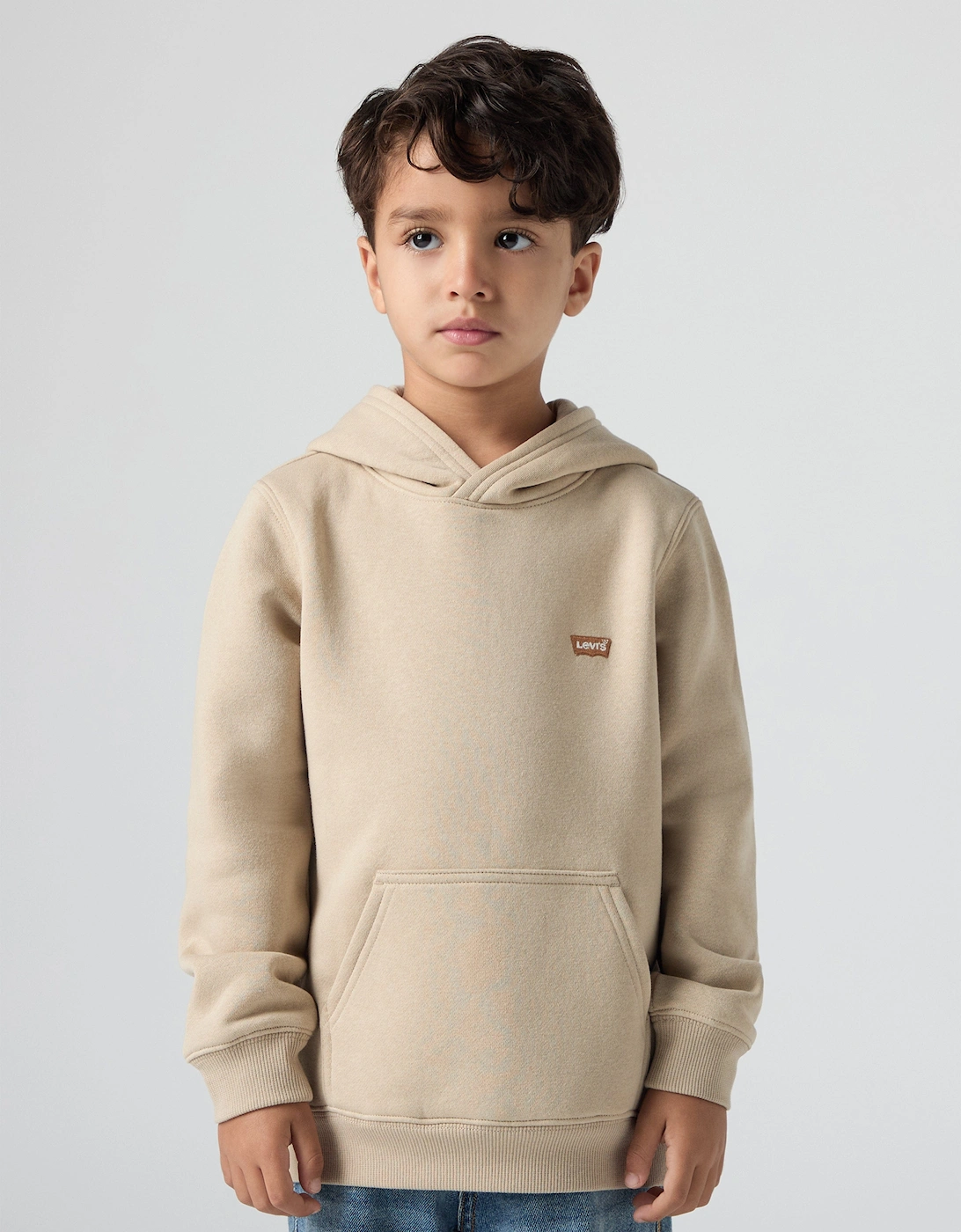 Boys Mini Batwing Hoodie in Beige