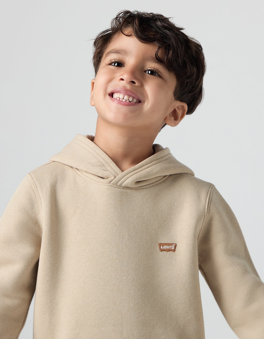 Boys Mini Batwing Hoodie in Beige