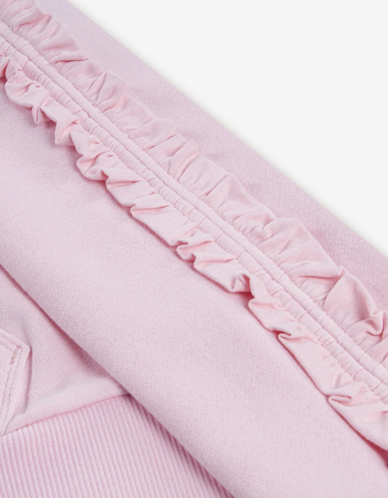 Girls Ruffle Hoodie in Pink