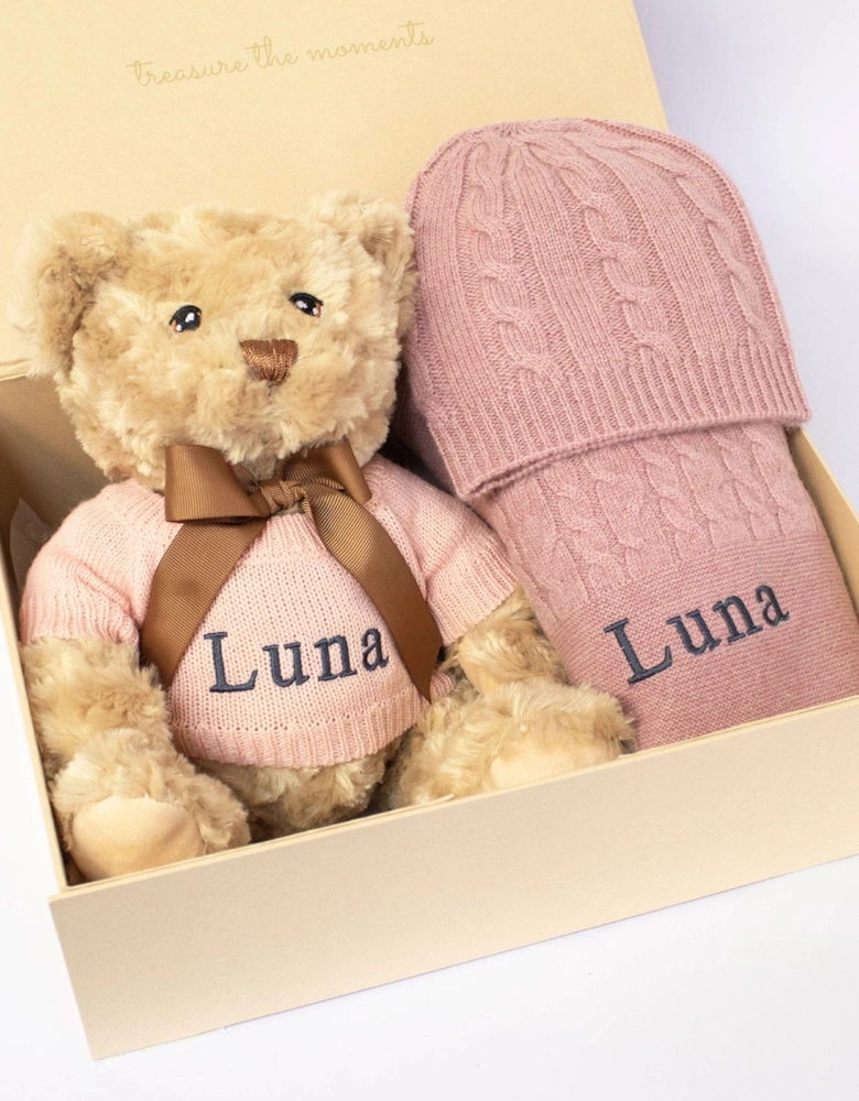 CASHMERE AND TEDDY GIFT SET - ROSEWOOD