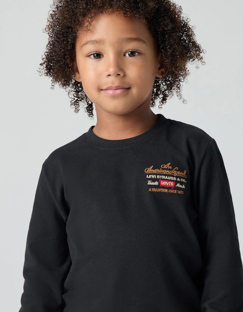 Boys Legendary Long Sleeve T-Shirt in Black