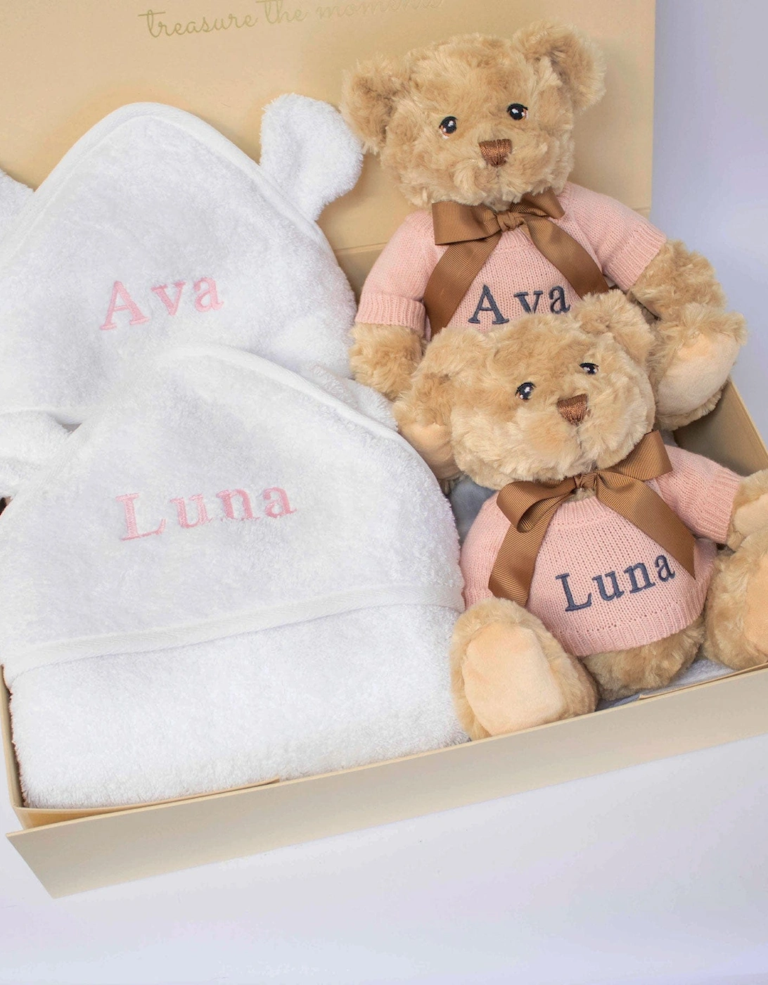 TWIN GIRLS TEDDY AND TOWEL GIFT SET, 3 of 2