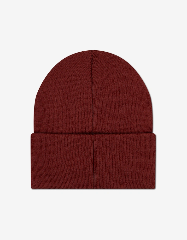 Boys Tonal Embroidered Beanie in Red