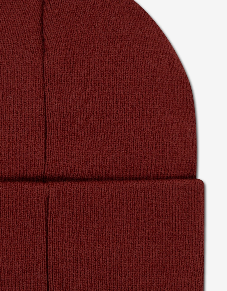 Boys Tonal Embroidered Beanie in Red