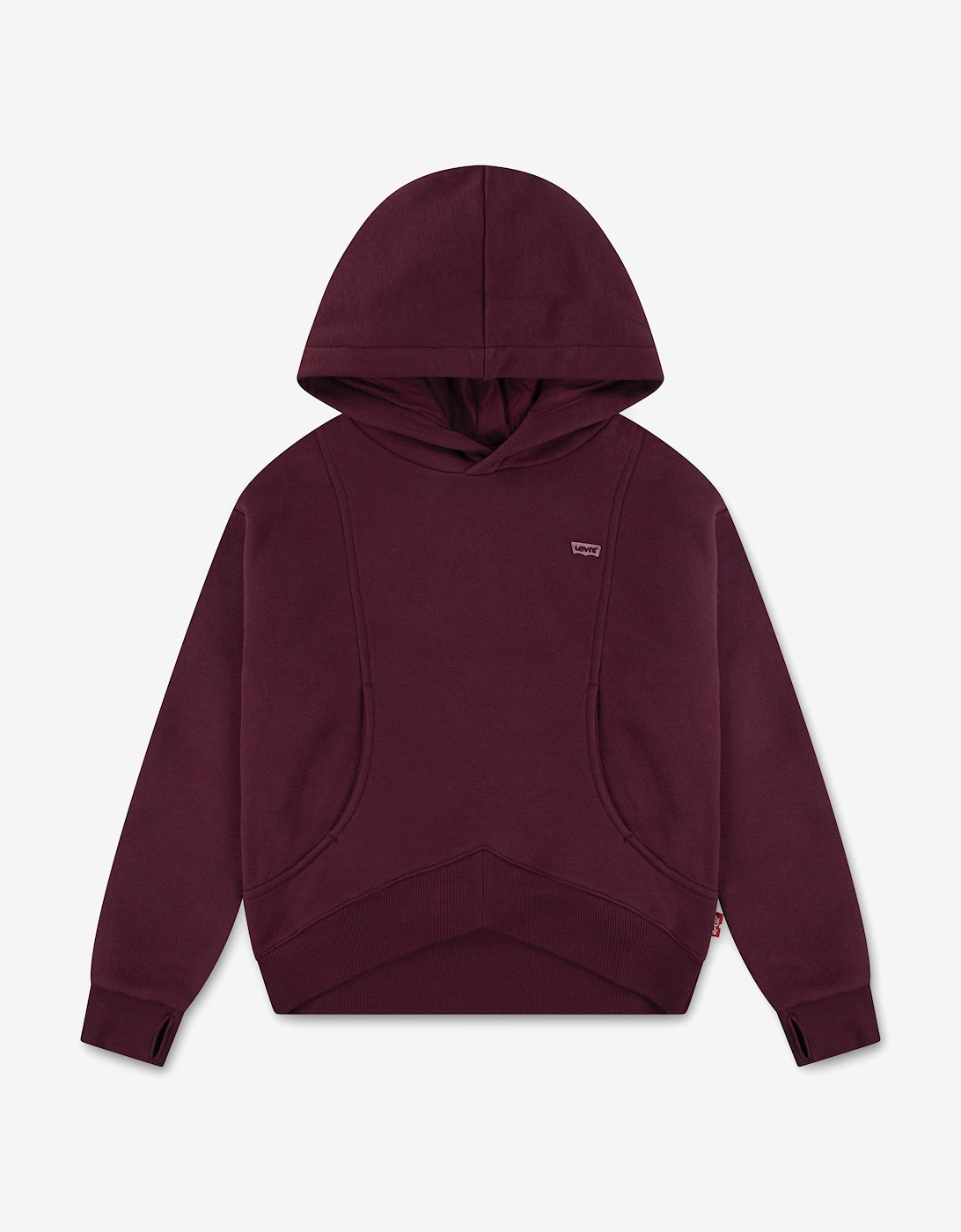 Girls Batwing Patch Hoodie in Red, 6 of 5