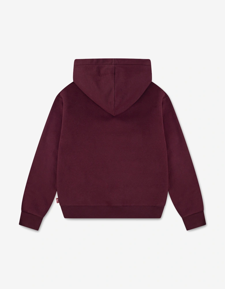 Girls Batwing Patch Hoodie in Red