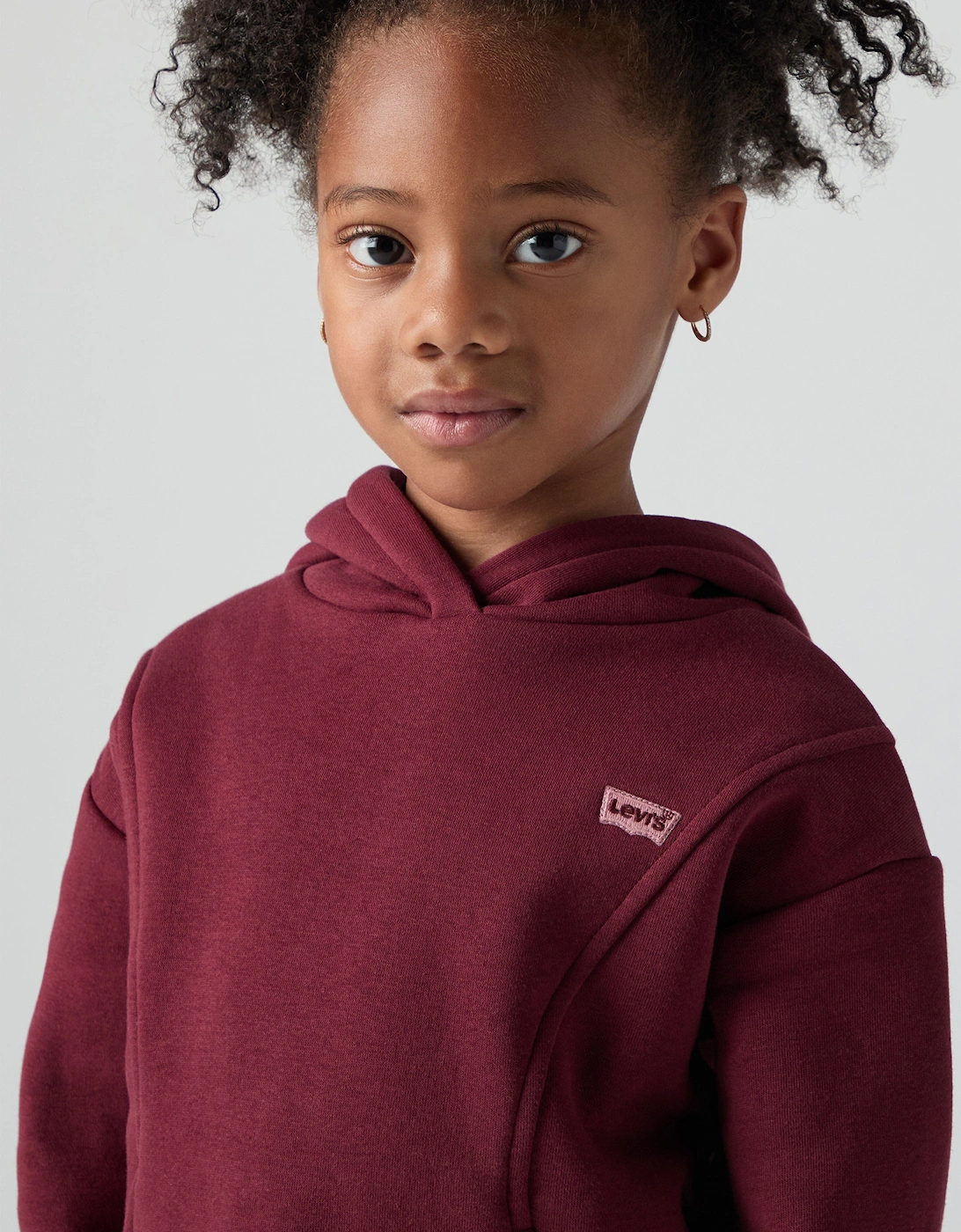 Girls Batwing Patch Hoodie in Red
