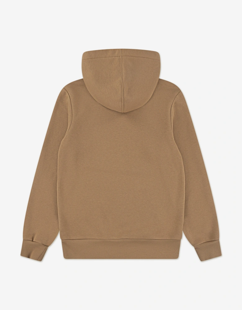 Boys Batwing Screen Print Hoodie in Brown