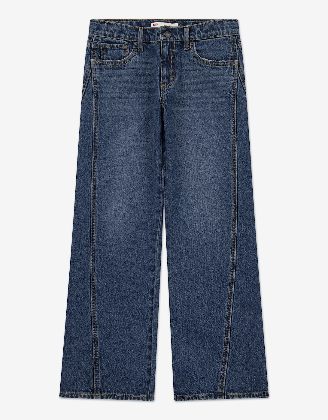 Girls Wide Leg Jeans with Seaming in Blue, 5 of 4