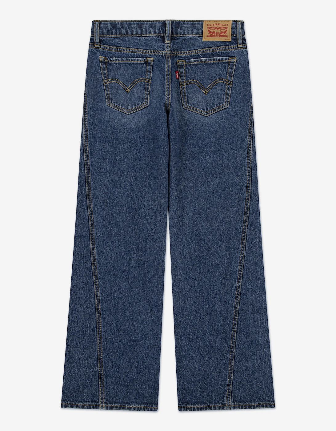 Girls Wide Leg Jeans with Seaming in Blue