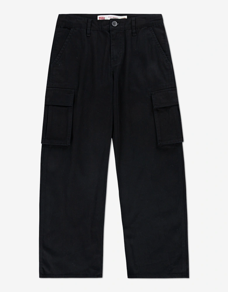 Boys 578 Baggy Fit Cargo Pants in Black