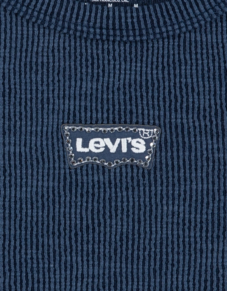 Girls Logo Raglan Top in Blue