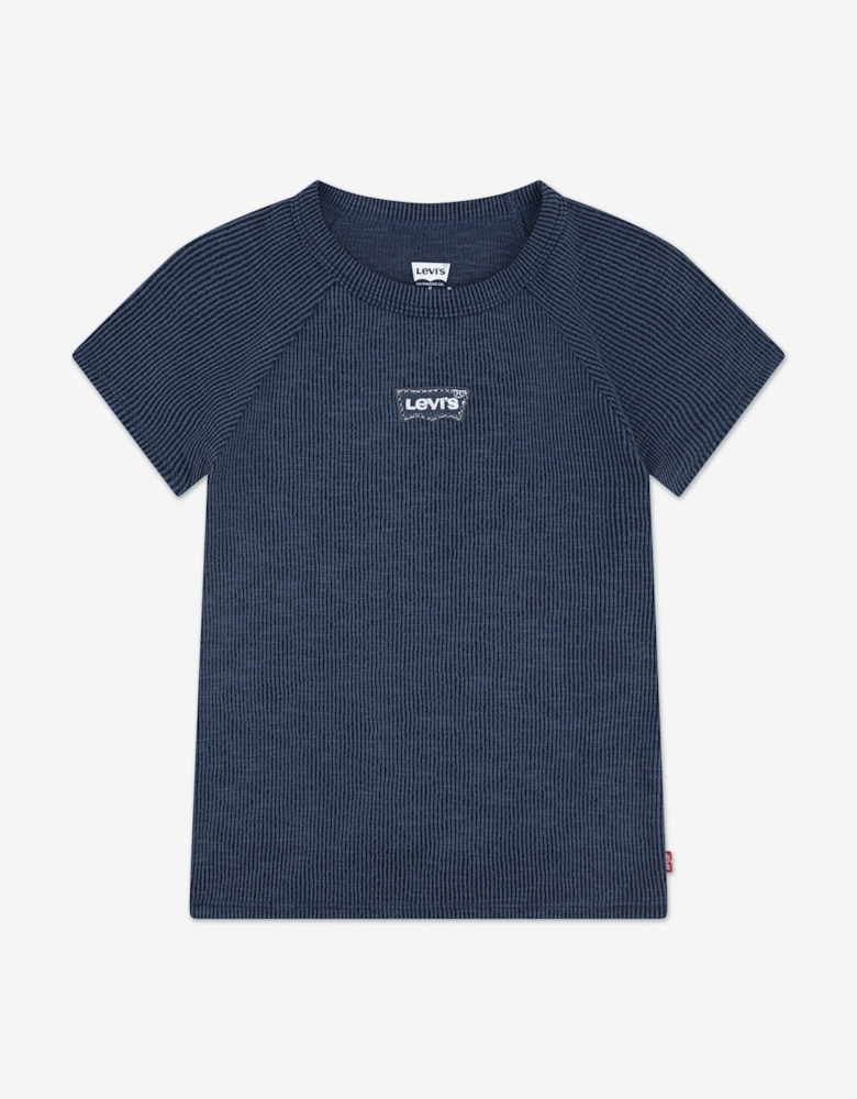 Girls Logo Raglan Top in Blue