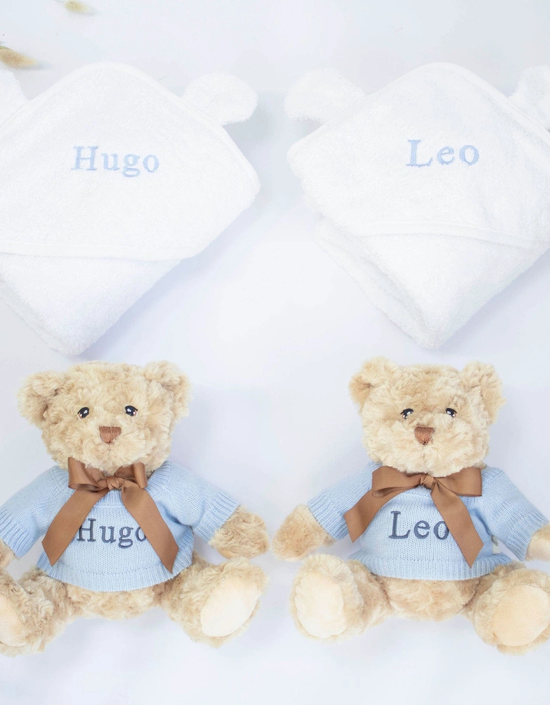 TWIN BOYS TEDDY AND TOWEL GIFT SET
