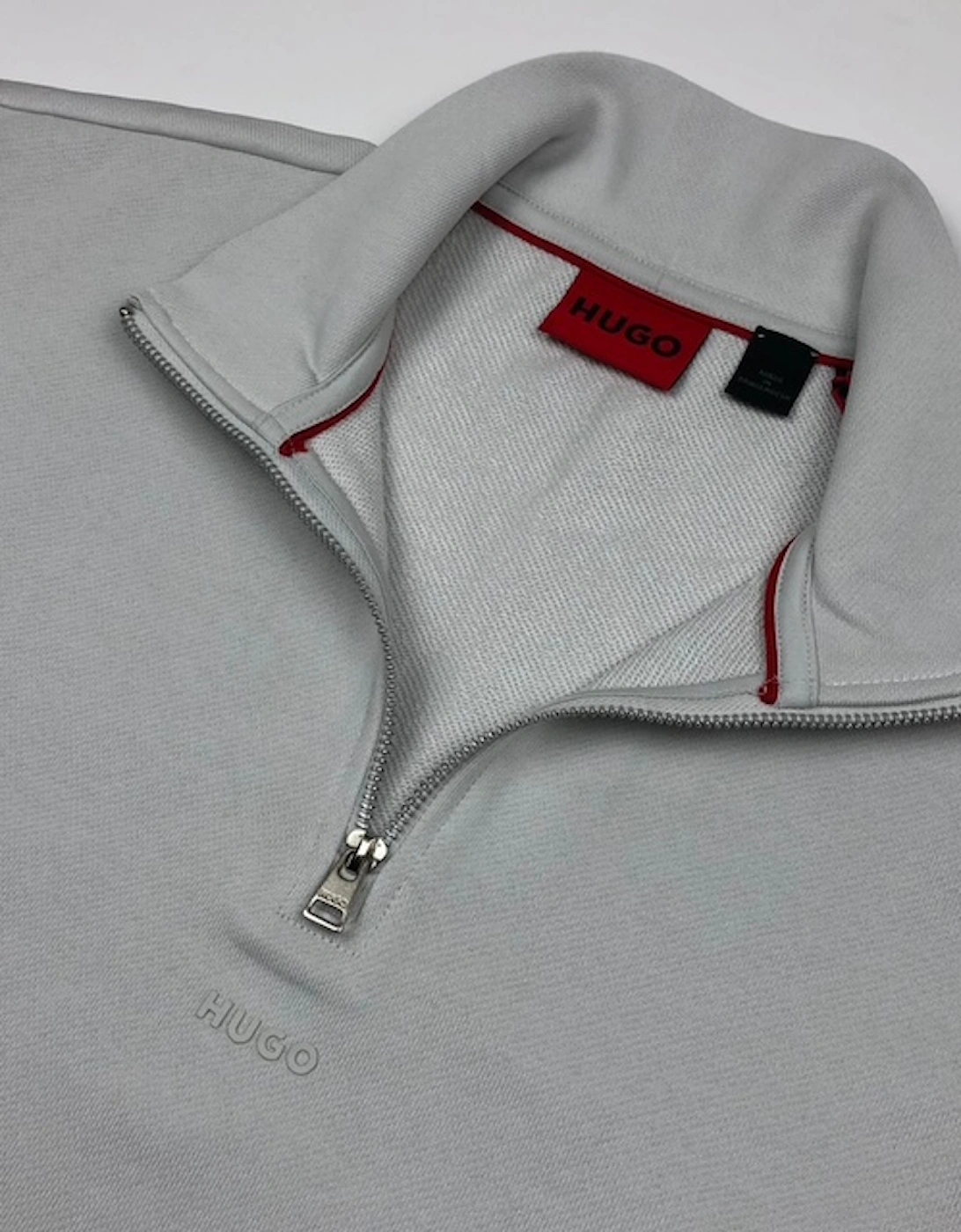 Hugo Light Grey 1/4 Zip Sweatshirt
