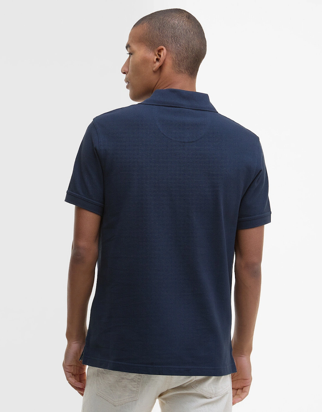 Tartan Pique Polo Shirt - Navy Blue