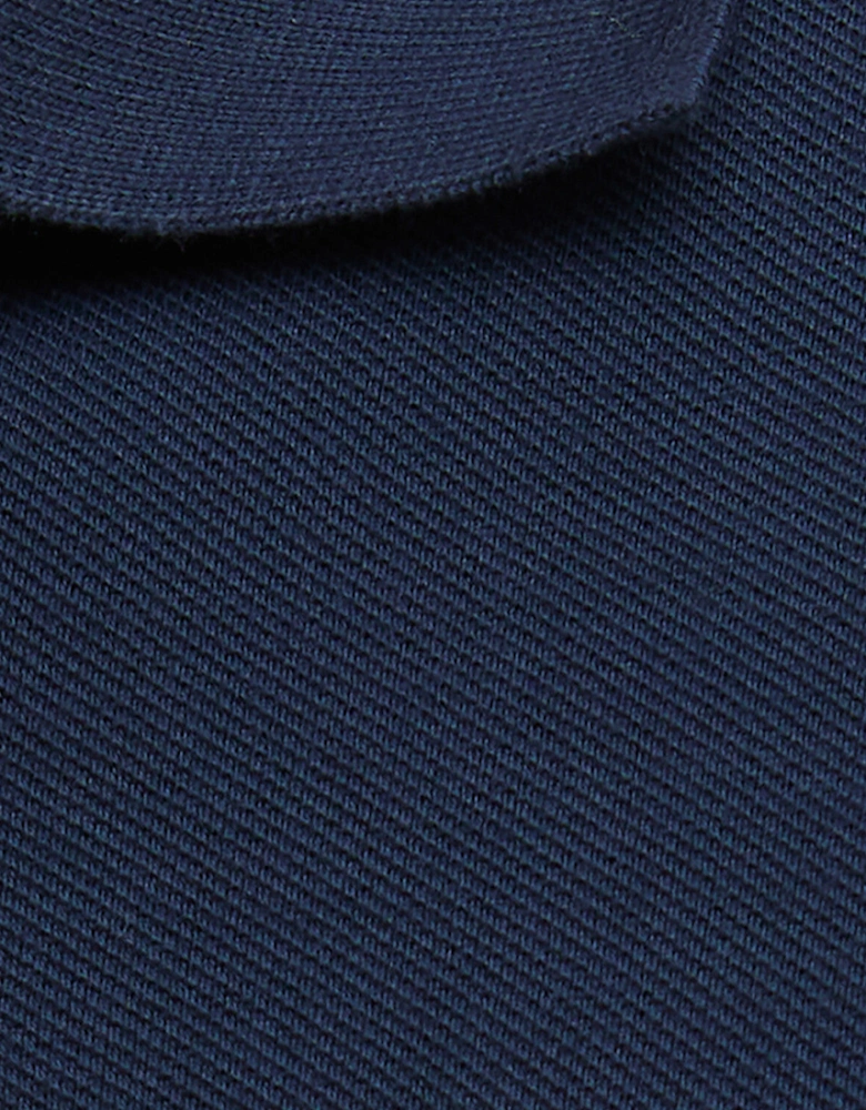 Tartan Pique Polo Shirt - Navy Blue