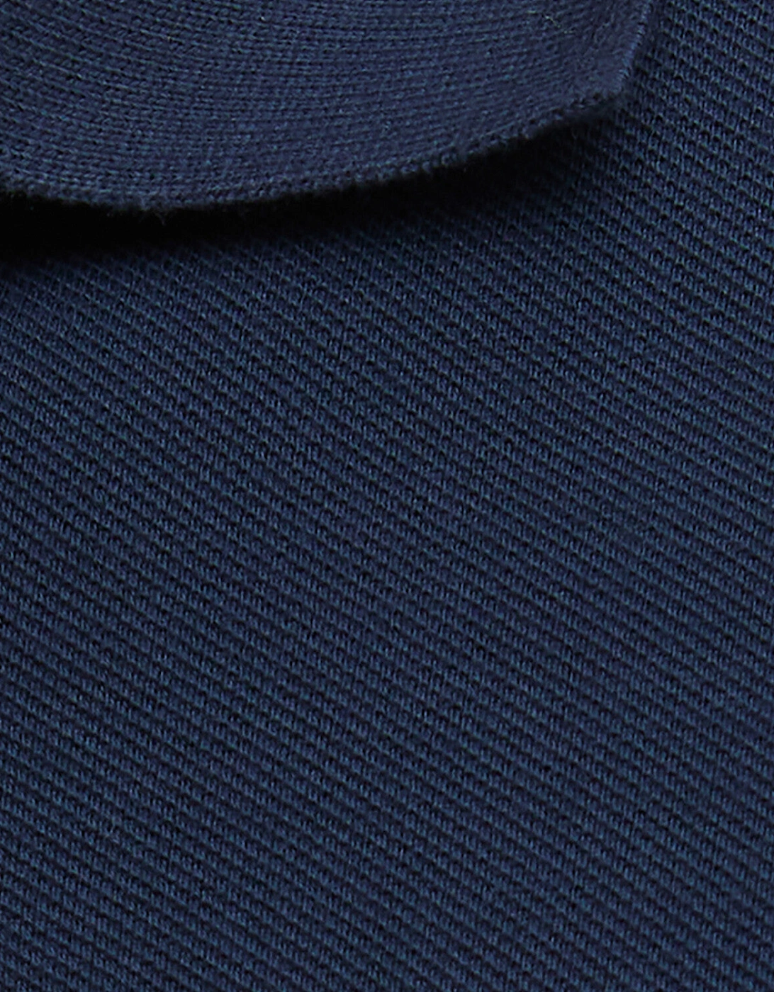 Tartan Pique Polo Shirt - Navy Blue