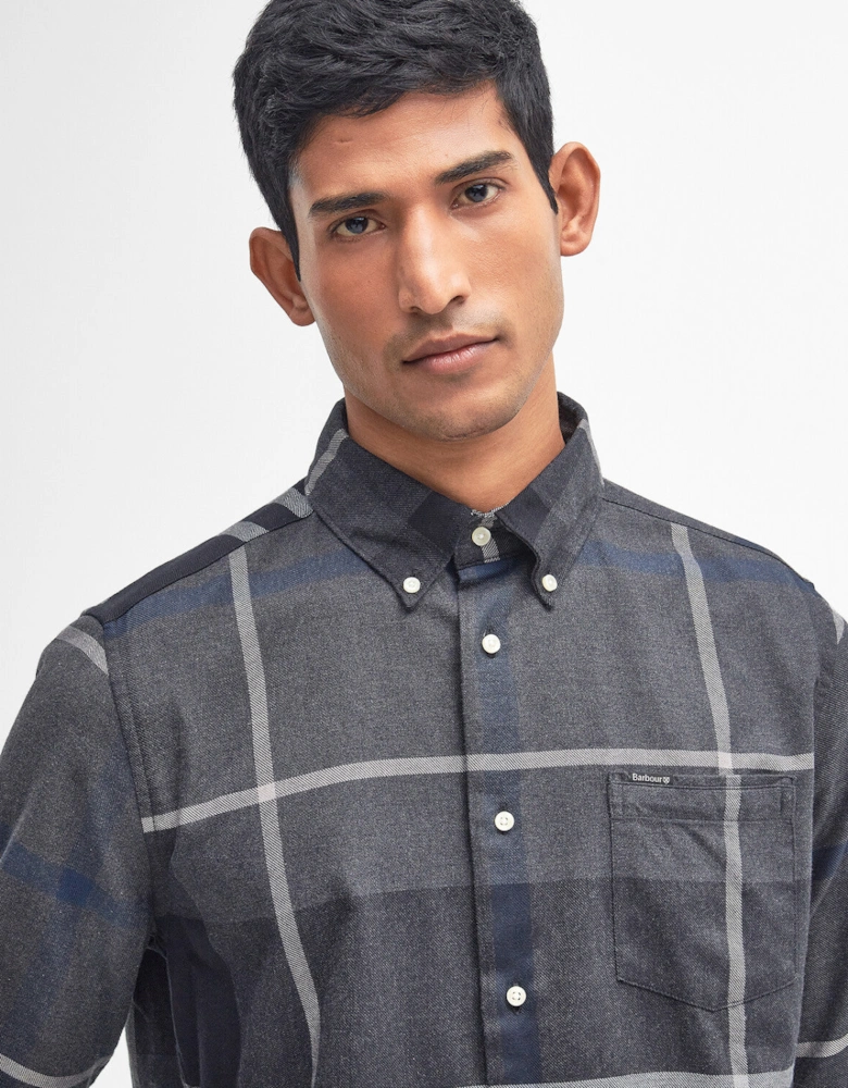 Dunoon Tailored Tartan Shirt - Graphite Black