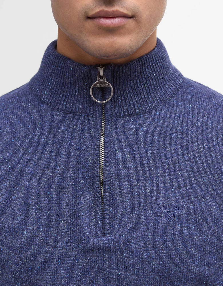 Tisbury Half Zip Knitted Jumper - Deep Blue