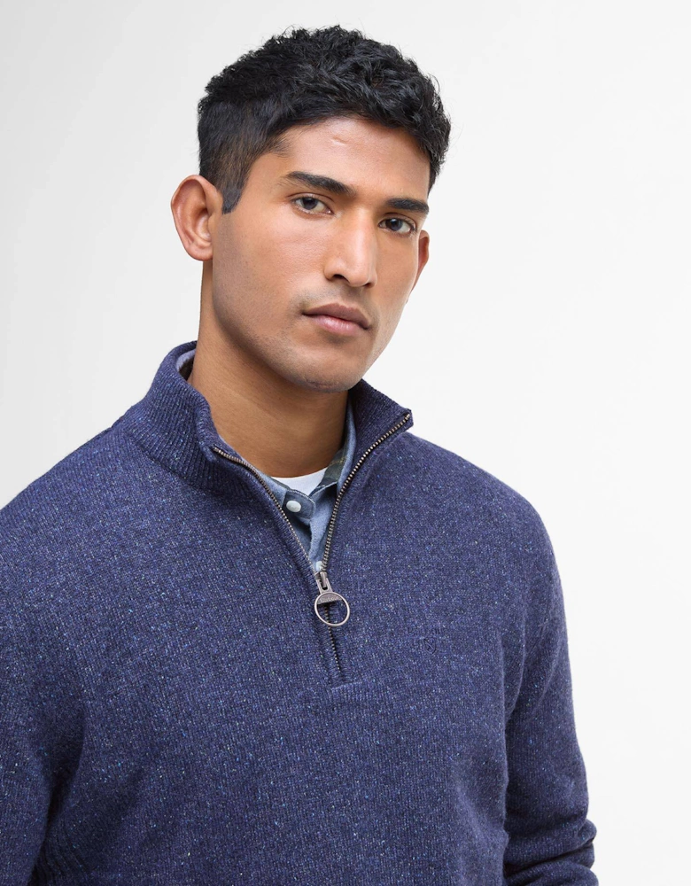 Tisbury Half Zip Knitted Jumper - Deep Blue