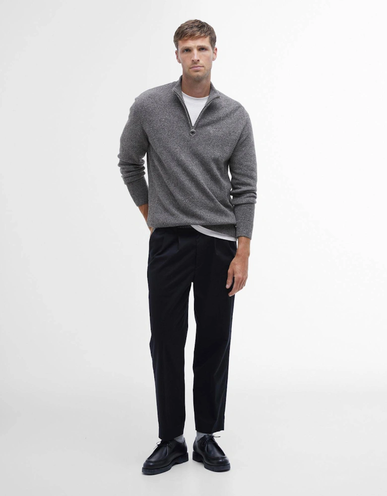 Tisbury Half Zip Knitted Jumper - Classic Grey