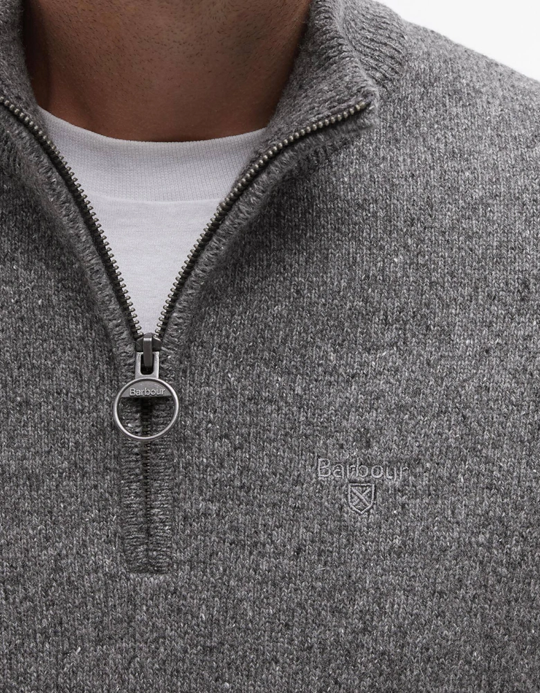 Tisbury Half Zip Knitted Jumper - Classic Grey