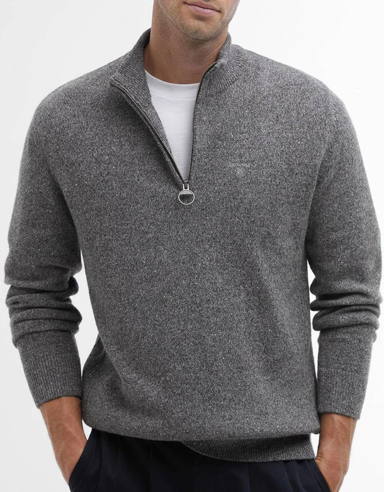 Tisbury Half Zip Knitted Jumper - Classic Grey