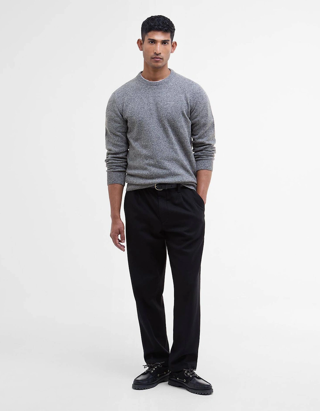 Tisbury Crew Neck Knitted Jumper - Classic Grey