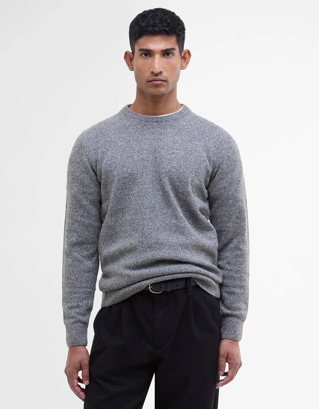 Tisbury Crew Neck Knitted Jumper - Classic Grey