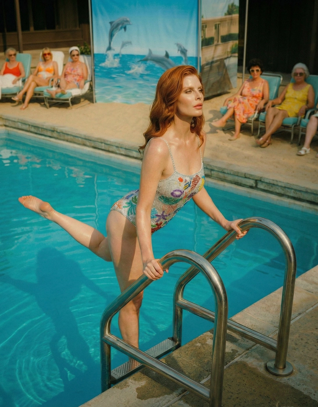 Disney | Fully Hand Beaded Attina White Swimsuit