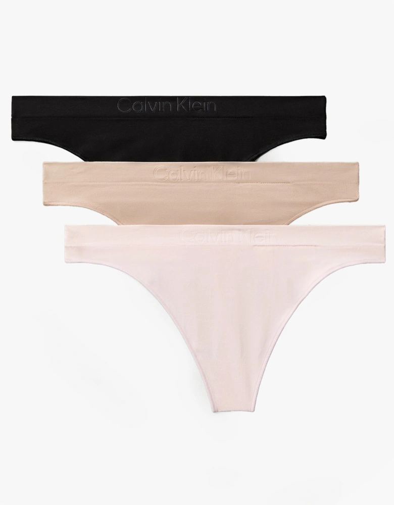 Bonded Flex Seamless Womens 3 Pack Thong Multi