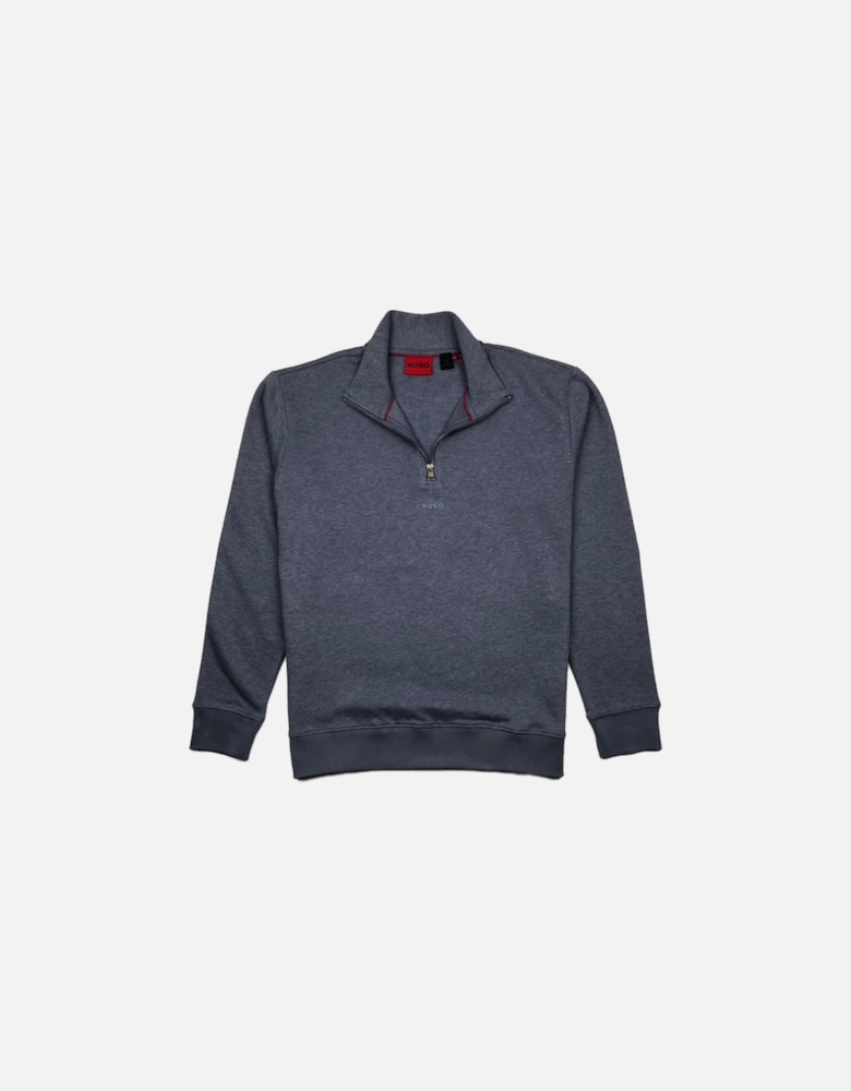 Hugo Blue/Grey Marl 1/4 Zip Sweatshirt