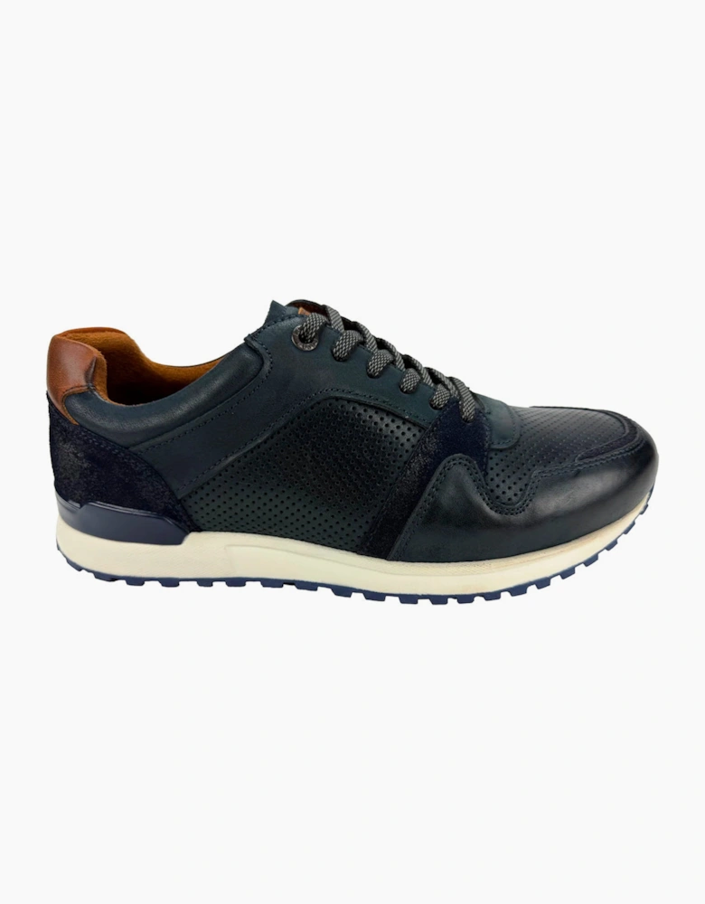 Pace Leather Trainer Navy