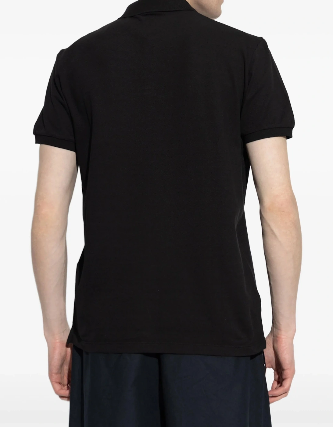 Logo Print Piqué Polo Shirt in Black