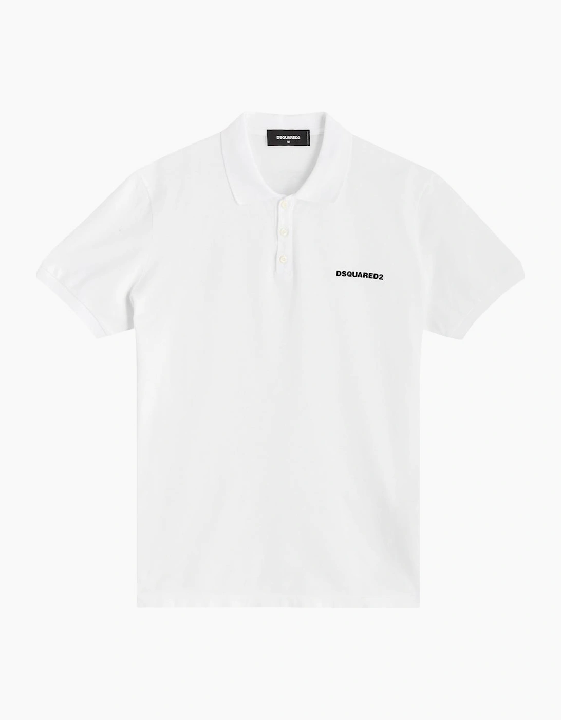 Dsquared2 Men's White Logo Print Piqué Polo Shirt In - Size: 38