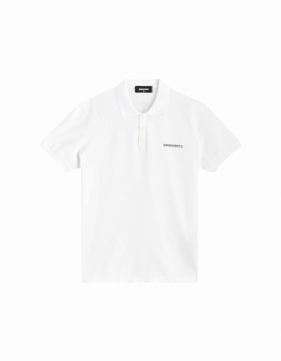 Logo Print Piqué Polo Shirt in White, 5 of 4