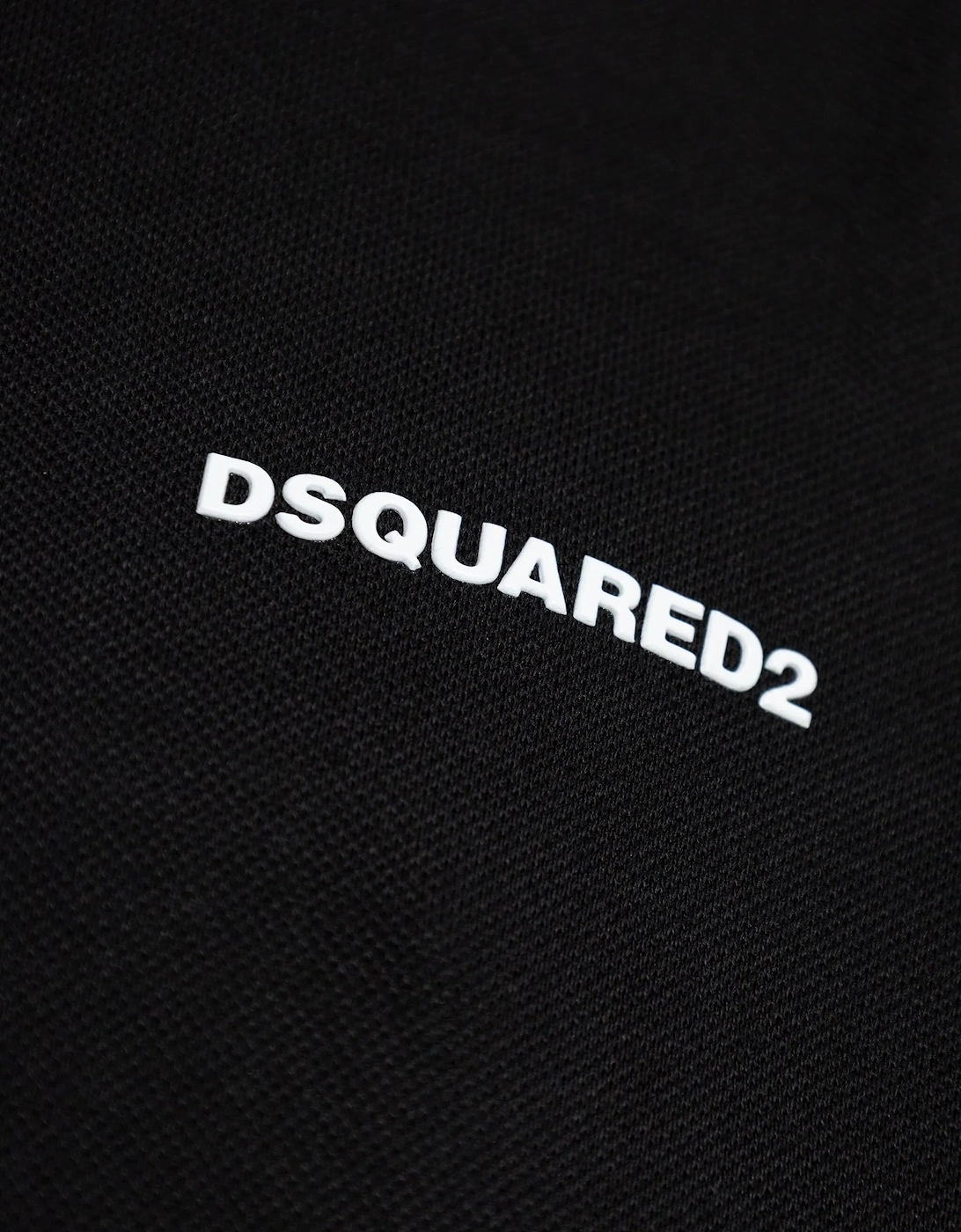 Logo Print Piqué Polo Shirt in Black