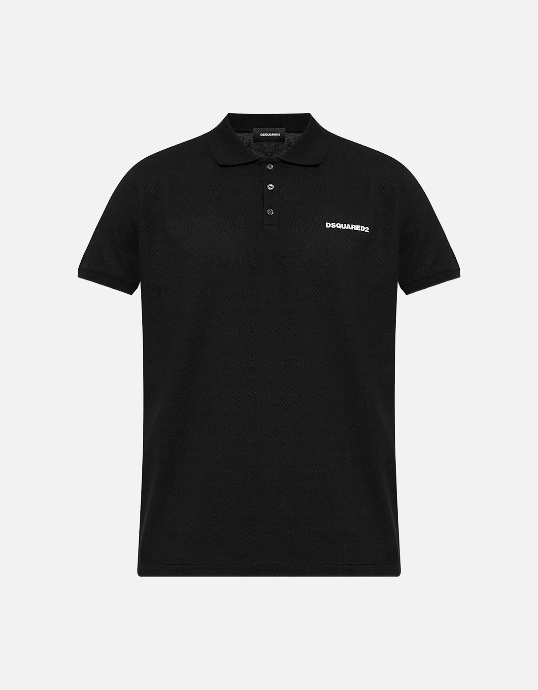 Logo Print Piqué Polo Shirt in Black, 6 of 5
