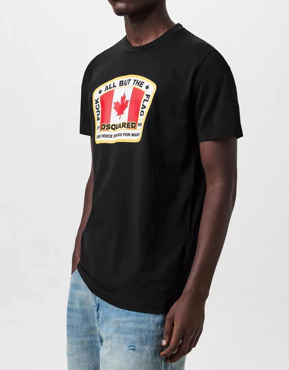Canadian Flag Patch T-Shirt in Black