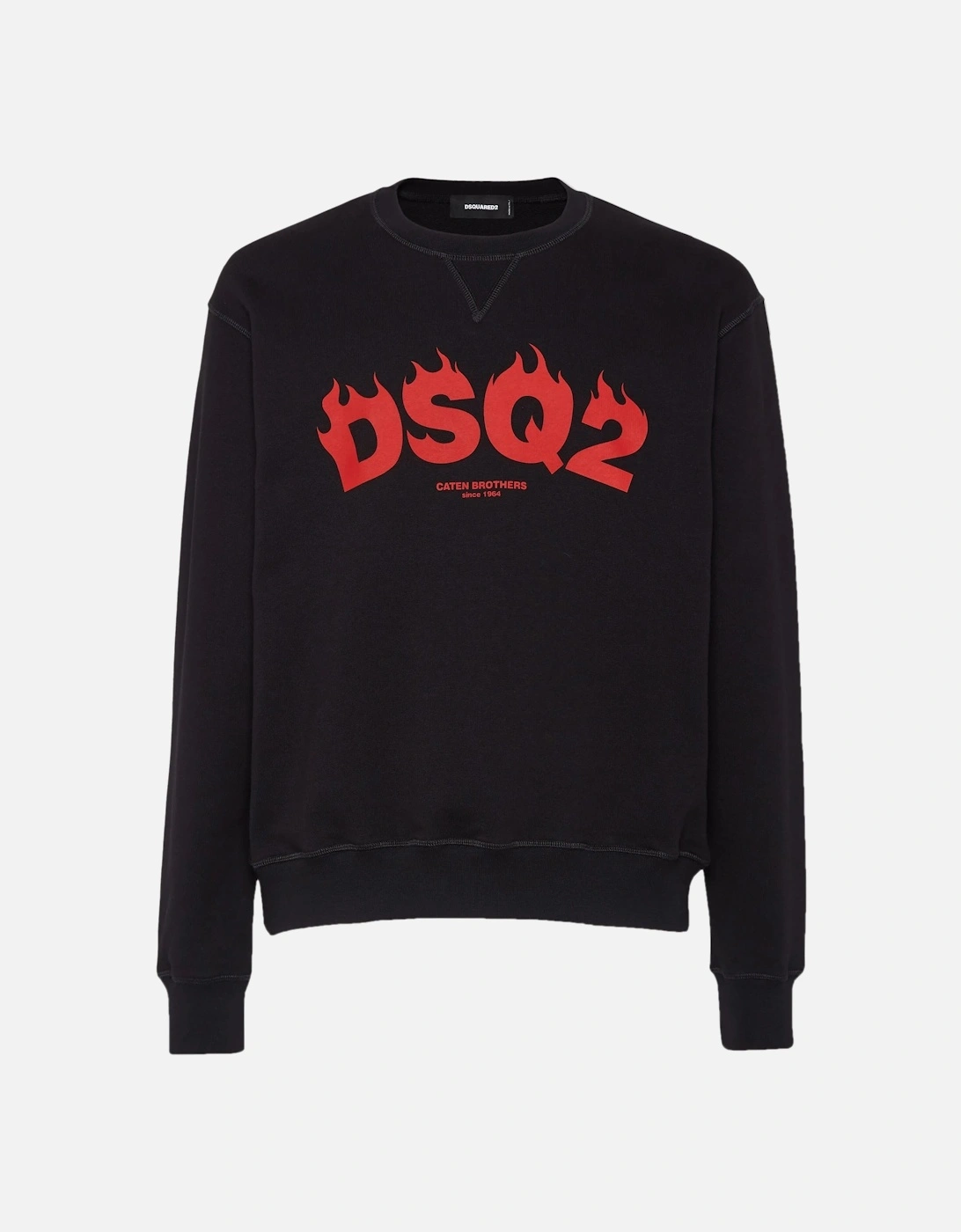 DSQ2 Flame Print Sweatshirt in Black, 3 of 2
