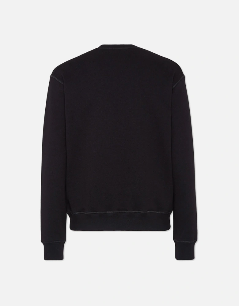 DSQ2 Flame Print Sweatshirt in Black