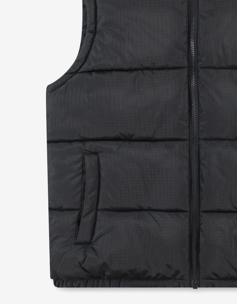 Boys Batwing Puffer Gilet in Black