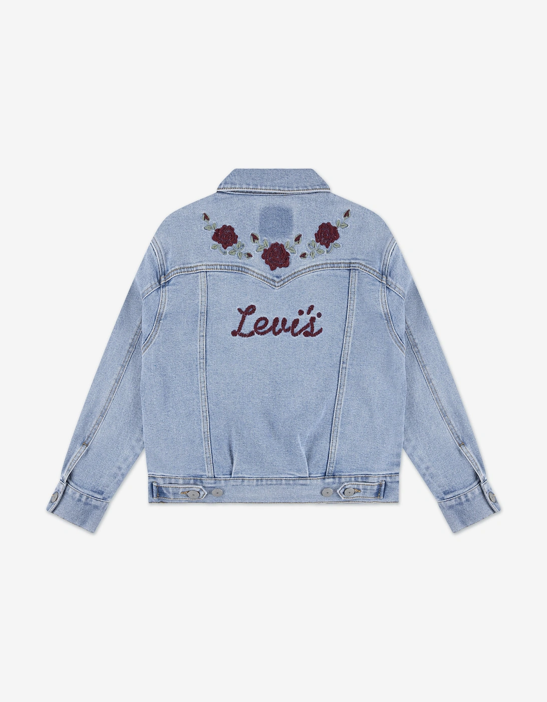 Girls Oversized Western Trucker Jacket in Blue