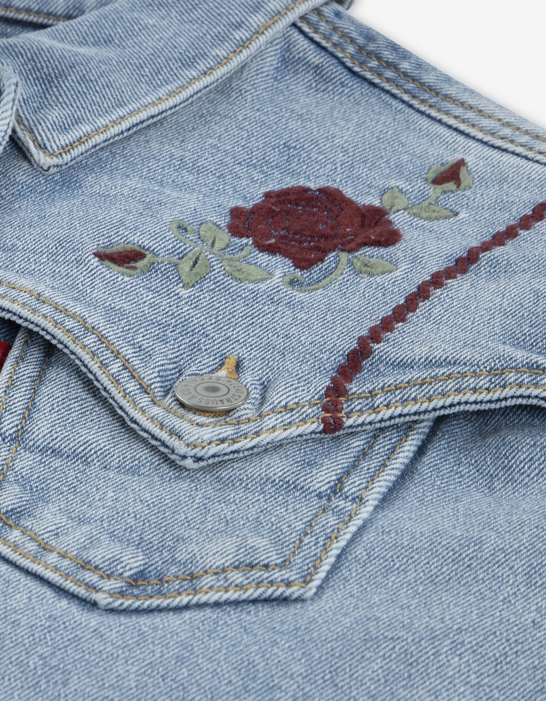 Girls Oversized Western Trucker Jacket in Blue