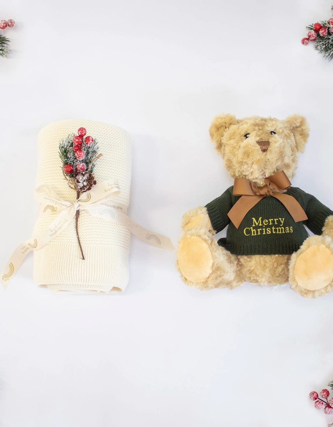 CHRISTMAS EDITION TEDDY AND BLANKET GIFT SET