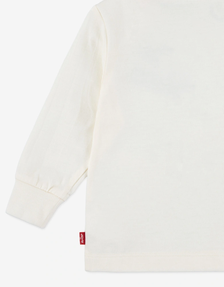 Baby Boys Long Sleeve Logo T-Shirt in Ivory